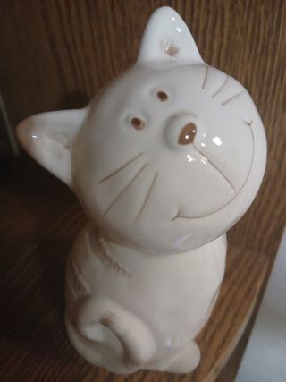 Statuina gatto simpatico in ceramica