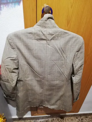 Chaqueta Mango cuadros beige Talla XS