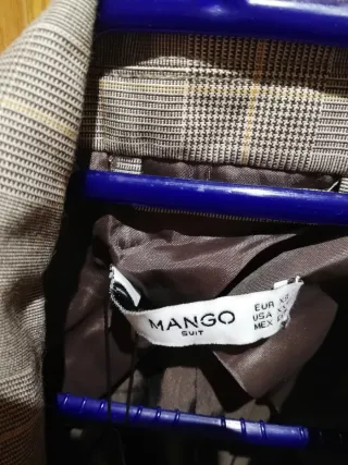 Chaqueta Mango cuadros beige Talla XS