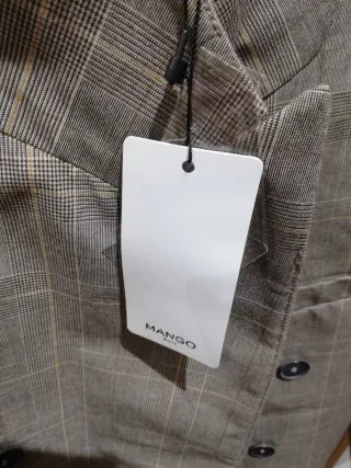 Chaqueta Mango cuadros beige Talla XS