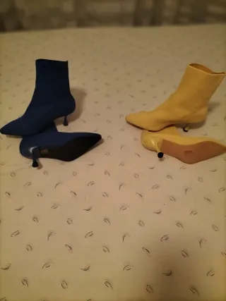 Botines de tacón azul y amarillo tallas 37 /38/40