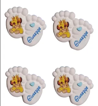 Lotto 20 piedini magneti gesso nascita Simba