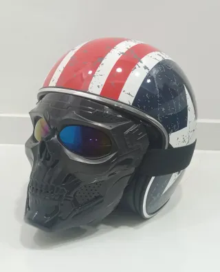 Casco Moto Vintage Estrella América Talla S,Nuevo