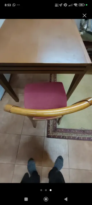 Mesa de salón madera maciza abatible