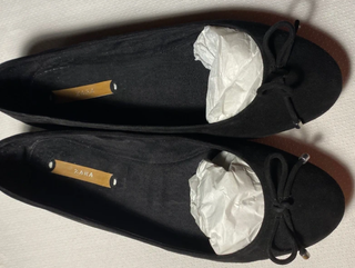 Manoletinas Zara Ante Negro Talla 37