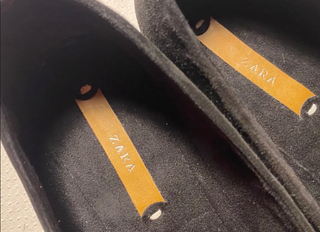 Manoletinas Zara Ante Negro Talla 37