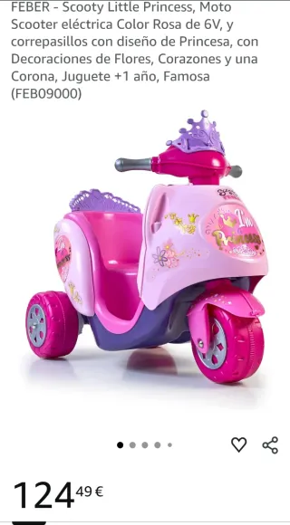 FEBER - Moto Eléctrica Scooty Little Princess Rosa