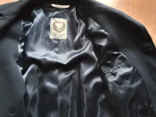 Abrigo de paño caballero azul marino