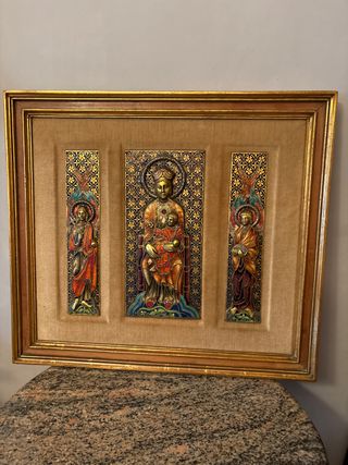 Tríptico Bronce Esmaltado Modest Morato