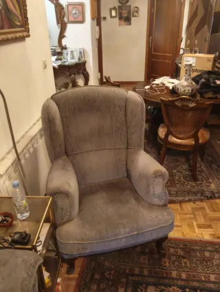 Sofá 3 plazas y 2 orejeros gris