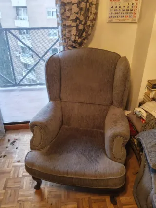 Sofá 3 plazas y 2 orejeros gris