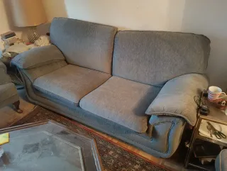 Sofá 3 plazas y 2 orejeros gris