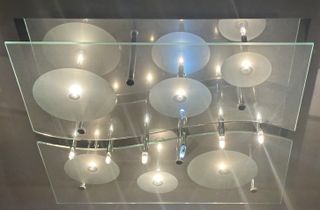 Lámpara Techo Cristal y Metal