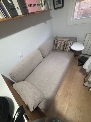 Sofá Cama Ikea 90cm Tela Beige