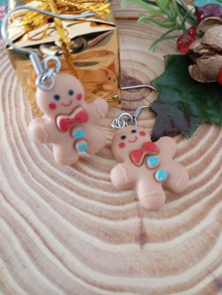Pendientes Acero Gingerbread Man
