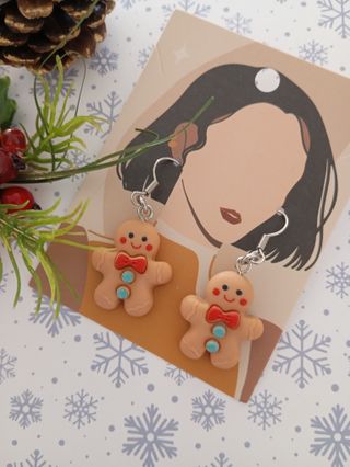 Pendientes Acero Gingerbread Man