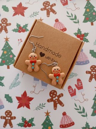 Pendientes Acero Gingerbread Man