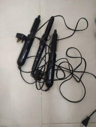 Lote de 3 rizadores y planchas de pelo
