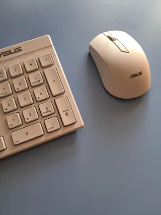 Ratón y teclado ASUS inalámbricos blancos