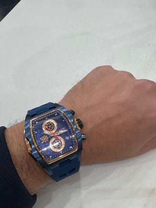Orologio LIGE Elegante Blu e Oro