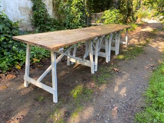 Mesa industrial madera y metal