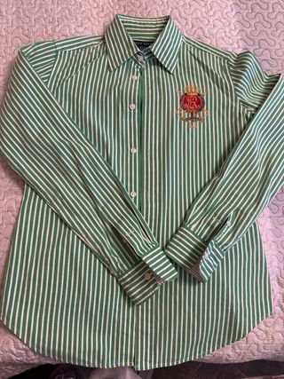 Camisa Polo Ralph Lauren Rayas Verde/Blanco