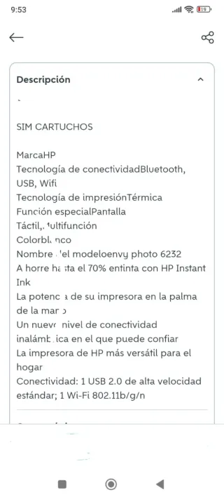 Impresora HP Envy Photo 6232