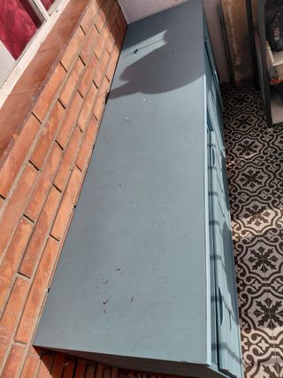 Cómoda azul (pintado) con 2 cajoneras