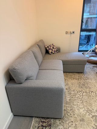 Sofá cama IKEA BARSLÖV 3 plazas gris tela
