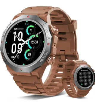 Reloj Inteligente Hombre Marrón/Plata