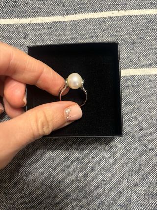 Anillo Plata y Perla Blanca