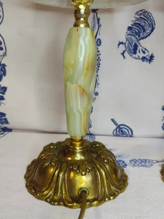 Coppia abatjour ottone e onice