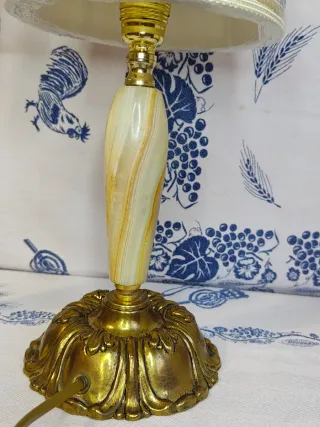 Coppia abatjour ottone e onice