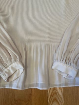 Blusa ZARA gasa plisada TL manga abullonada nueva