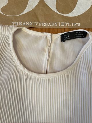 Blusa ZARA gasa plisada TL manga abullonada nueva