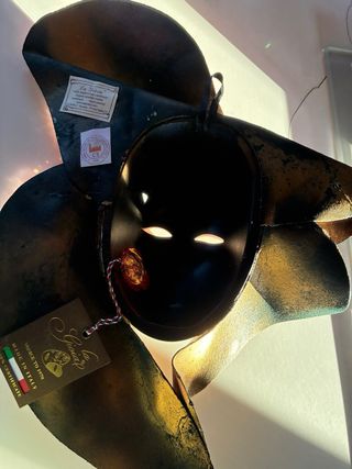 Maschera Veneziana Carnevale Oro e Rosso