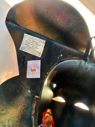 Maschera Veneziana Carnevale Oro e Rosso