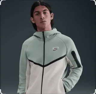 Chaqueta Nike Tech Fleece Beige/Verde