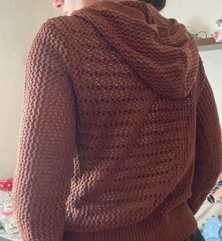 Chaqueta de punto Zara marrón con capucha