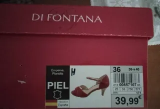 Zapatos de piel, tacón rojos Fontana mujer