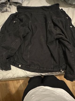Chaqueta vaquera negra forrada hombre Talla S