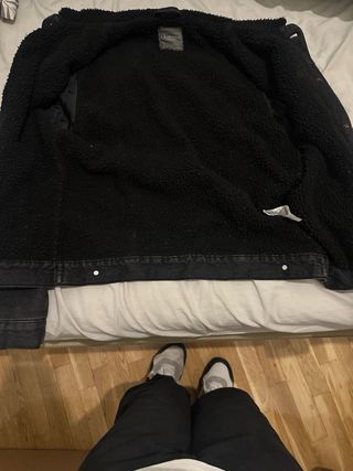 Chaqueta vaquera negra forrada hombre Talla S