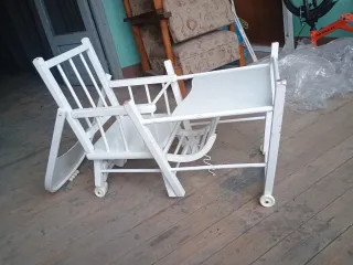 Trona vintage madera