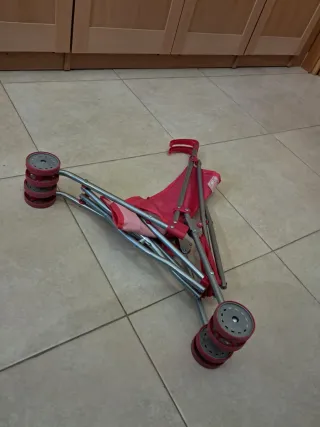 Carrito de muñecas plegable rosa