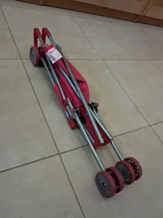 Carrito de muñecas plegable rosa