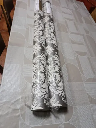 Papel pintado vinílico Damasco Gris