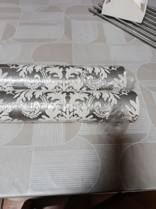 Papel pintado vinílico Damasco Gris