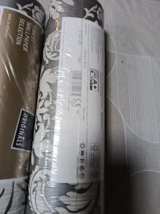 Papel pintado vinílico Damasco Gris