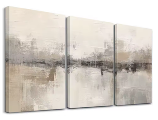 Cuadro Lienzo Texturizado Arte Beige Gris