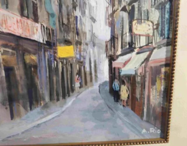 AGUSTIN RIO NAVARRO ACUARELA CALLE EL RABAL